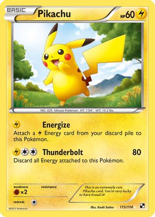 Pikachu/114 - Black and White Holofoil