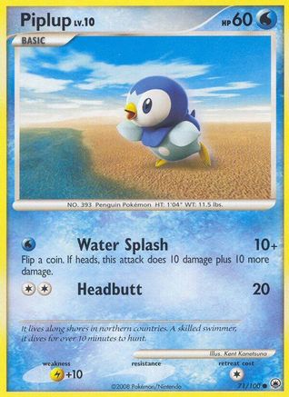 Piplup (71) 71/100 - Majestic Dawn Reverse Holofoil