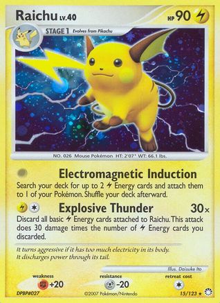 Raichu/123 - Mysterious Treasures Holofoil