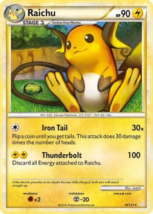 Raichu/123 - HeartGold SoulSilver Reverse Holofoil