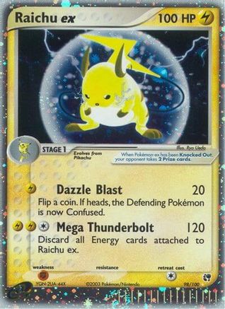 Raichu ex/100 - Sandstorm Holofoil