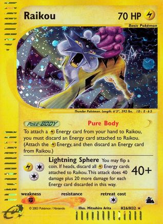 Raikou (H26)/144 - Skyridge Holofoil