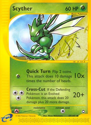 Scyther (57)/147 - Aquapolis Reverse Holofoil