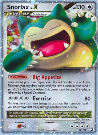 Snorlax Lv.X/111 - Rising Rivals Holofoil