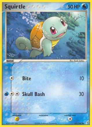 Squirtle - 063/100 63/100 - Crystal Guardians Reverse Holofoil