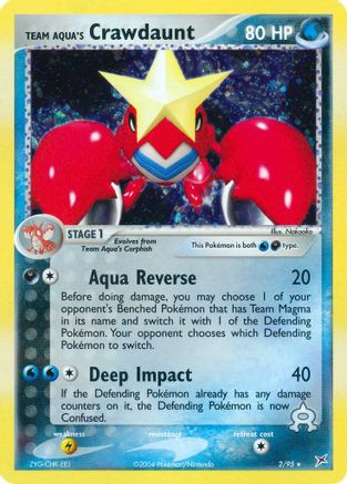 Team Aqua's Crawdaunt - 2/95/95 - Team Magma vs Team Aqua Reverse Holofoil