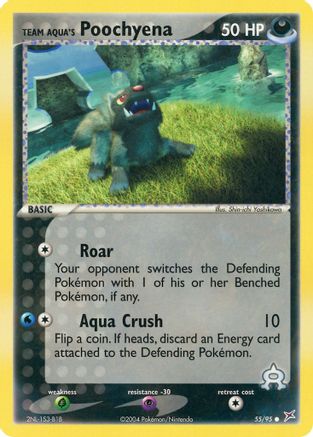 Team Aqua's Poochyena - 55/95/95 - Team Magma vs Team Aqua Reverse Holofoil
