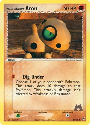 Team Magma's Aron - 59/95/95 - Team Magma vs Team Aqua Reverse Holofoil