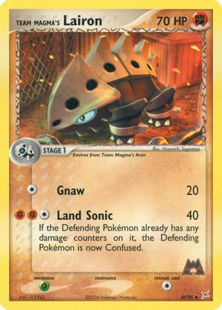 Team Magma's Lairon - 36/95/95 - Team Magma vs Team Aqua Reverse Holofoil