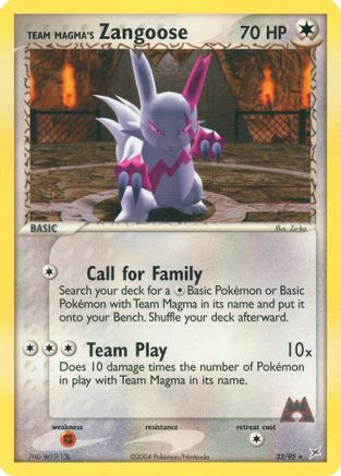 Team Magma's Zangoose/95 - Team Magma vs Team Aqua