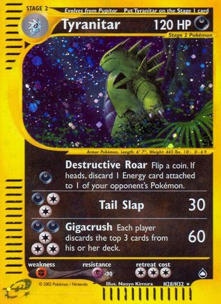 Tyranitar (H28)/147 - Aquapolis Holofoil