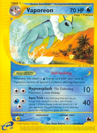 Vaporeon/144 - Skyridge Reverse Holofoil