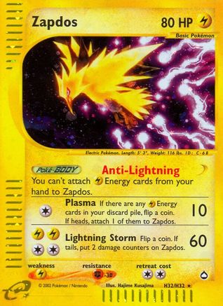 Zapdos (H32)/147 - Aquapolis Holofoil