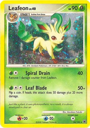 Leafeon - 24/100 (DP Majestic Dawn) - Deck Exclusives Holofoil