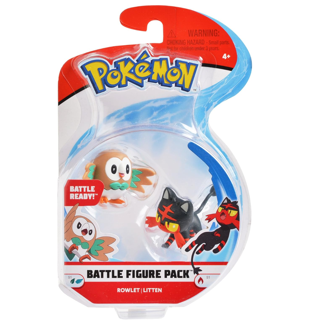 Rowlet and Litten Battle Figure Pack