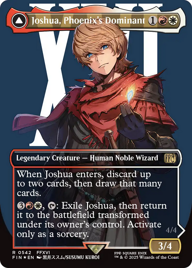 Joshua, Phoenix's Dominant (Borderless) (Surge Foil) (FIN-542) - FINAL FANTASY: (enchantment) (Borderless) Foil