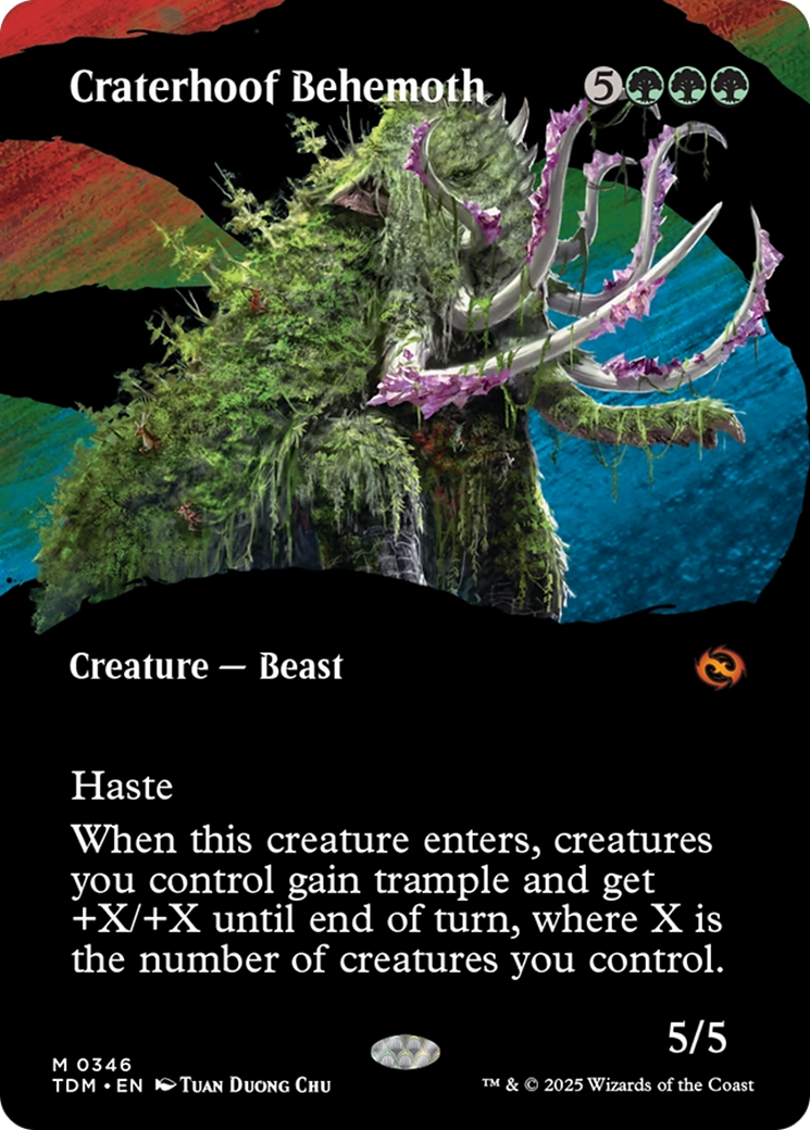 Craterhoof Behemoth (Borderless) (TDM-346) - Tarkir: Dragonstorm: (Showcase) (Borderless) Foil