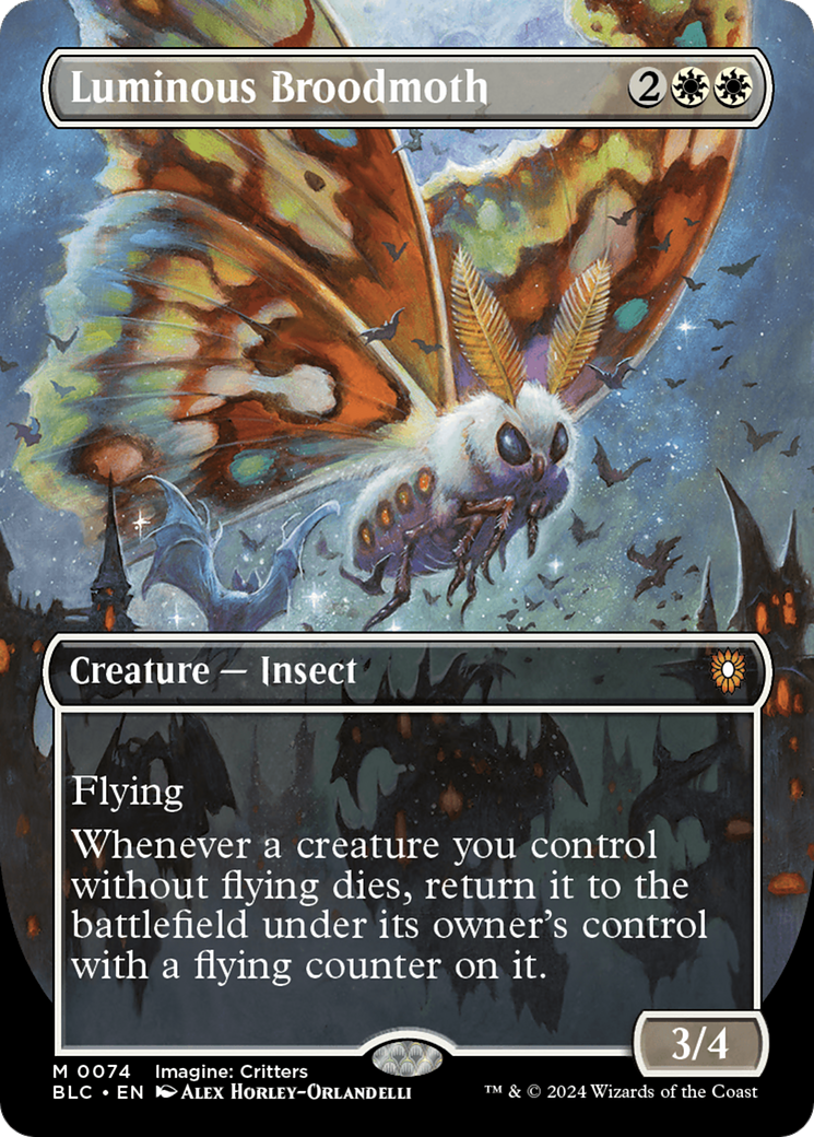 Luminous Broodmoth (Borderless) (BLC-074) - Bloomburrow Commander (Borderless)