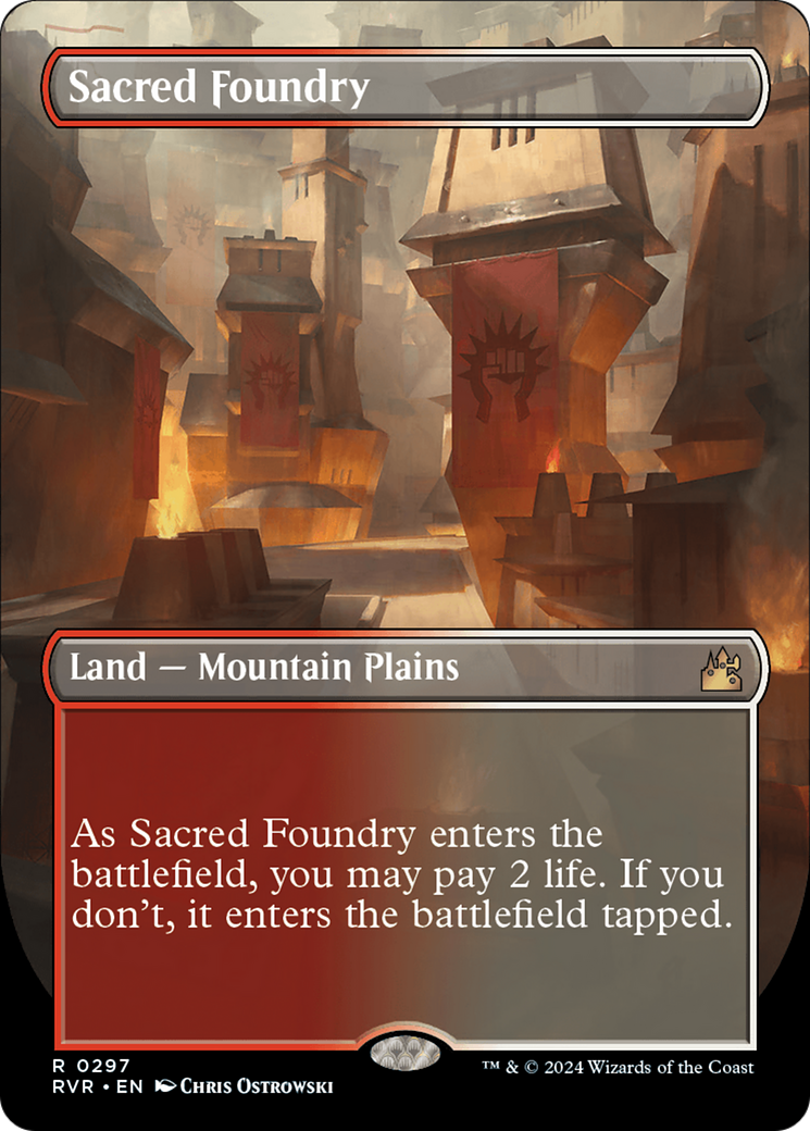 Sacred Foundry (Borderless) (RVR-297) - Ravnica Remastered (Borderless)