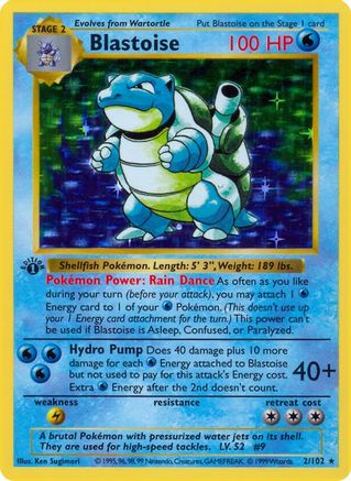 Blastoise - Base Set Shadowless Unlimited Holofoil