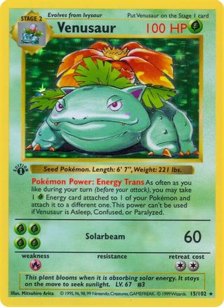Venusaur - Base Set Shadowless 1st Edition Holofoil