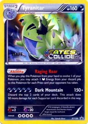 Tyranitar - XY130 (Prerelease) [Staff] - XY Promos Holofoil