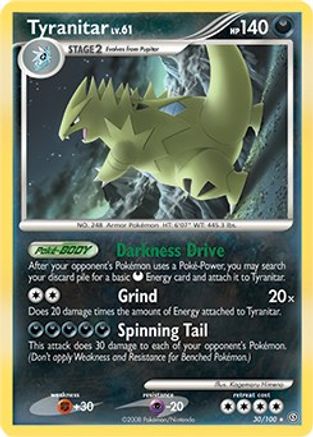 Tyranitar - 30/100 (DP Stormfront) - Deck Exclusives Holofoil