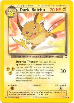 Dark Raichu - 7/110 (WotC Legendary Collection) - Deck Exclusives