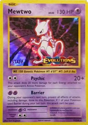 Mewtwo - 51/108 (Prerelease) [Staff] - XY Promos Holofoil