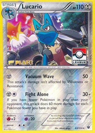 Lucario - 63/124 (Pokemon League) [1st Place] - League & Championship Cards Reverse Holofoil