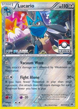 Lucario - 63/124 (Pokemon League) [2nd Place] - League & Championship Cards Reverse Holofoil