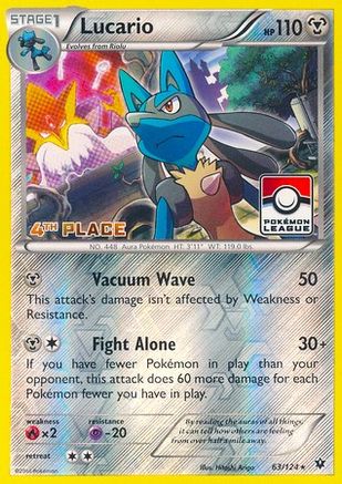 Lucario - 63/124 (Pokemon League) [4th Place] - League & Championship Cards Reverse Holofoil