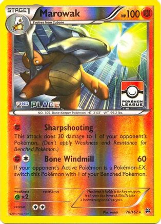 Marowak - 78/162 (Pokemon League) [2nd Place] - League & Championship Cards Reverse Holofoil