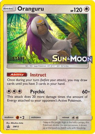 Oranguru - SM13 (Prerelease) [Staff] - SM Promos Holofoil
