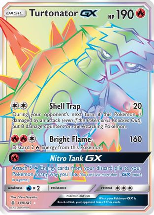 Turtonator GX (Secret)/145 - SM  Guardians Rising Holofoil