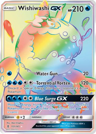 Wishiwashi GX (Secret)/145 - SM  Guardians Rising Holofoil