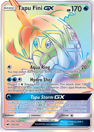 Tapu Fini GX (Secret)/147 - SM  Burning Shadows Holofoil