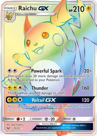 Raichu GX (Secret)/73 - Shining Legends Holofoil