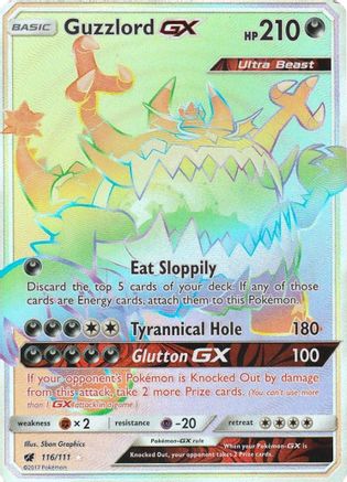 Guzzlord GX (Secret)/111 - SM  Crimson Invasion Holofoil
