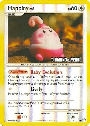 Happiny - 52/123 [Diamond & Pearl] - Burger King Promos Reverse Holofoil