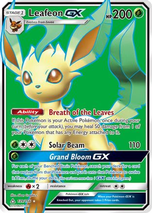 Leafeon GX (Full Art)/156 - SM  Ultra Prism Holofoil