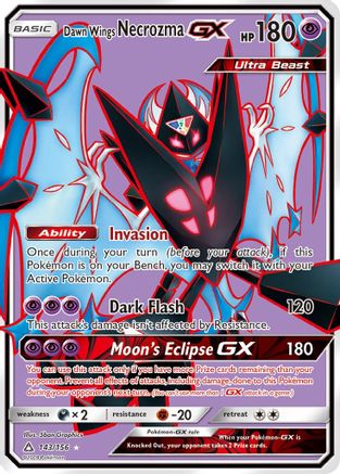 Dawn Wings Necrozma GX (Full Art)/156 - SM  Ultra Prism Holofoil
