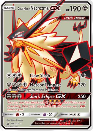 Dusk Mane Necrozma GX (Full Art)/156 - SM  Ultra Prism Holofoil