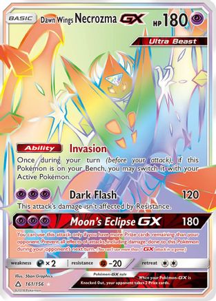 Dawn Wings Necrozma GX (Secret Rare)/156 - SM  Ultra Prism Holofoil