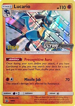Lucario - SM95 (Prerelease) [Staff] - SM Promos Holofoil