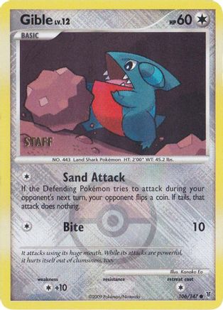 Gible - 106/147 (Championship Promo) [Staff] - League & Championship Cards Reverse Holofoil