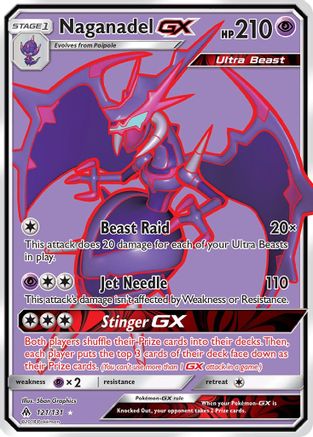 Naganadel GX (Full Art)/131 - SM  Forbidden Light Holofoil