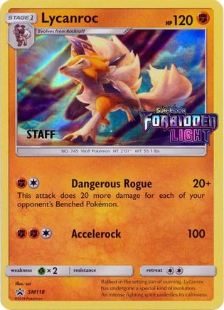 Lycanroc - SM118 (Prerelease) [Staff] - SM Promos Holofoil