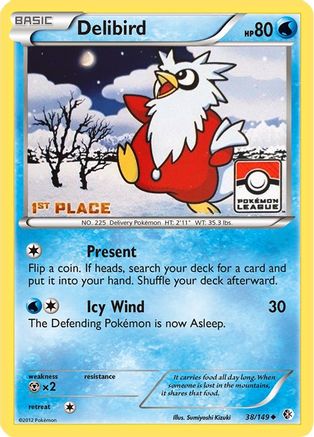 Delibird - 38/149 (Pokemon League) [1st Place] - League & Championship Cards Reverse Holofoil