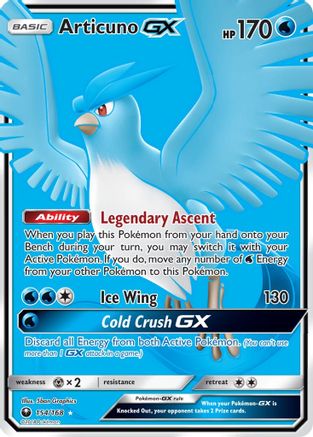 Articuno GX (Full Art)/168 - SM  Celestial Storm Holofoil
